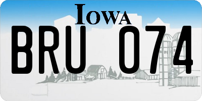IA license plate BRU074