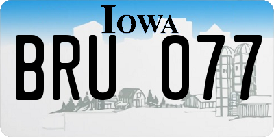 IA license plate BRU077