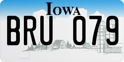 IA license plate BRU079