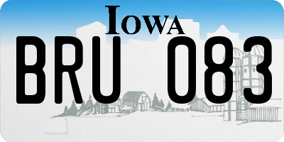 IA license plate BRU083