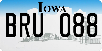IA license plate BRU088