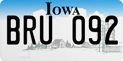 IA license plate BRU092
