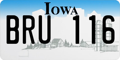 IA license plate BRU116