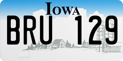 IA license plate BRU129