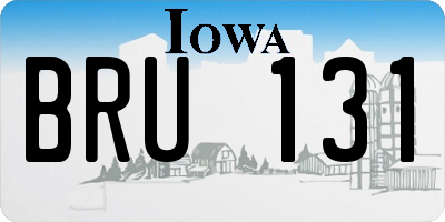 IA license plate BRU131