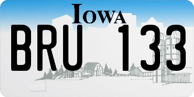 IA license plate BRU133