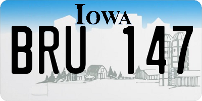 IA license plate BRU147