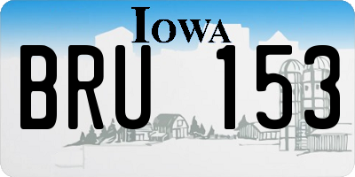 IA license plate BRU153