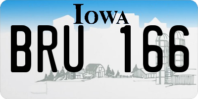IA license plate BRU166
