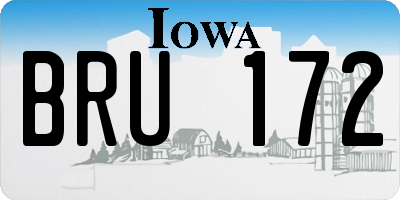IA license plate BRU172