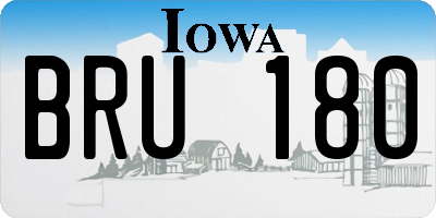 IA license plate BRU180