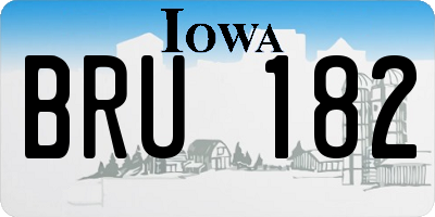 IA license plate BRU182
