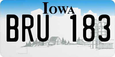 IA license plate BRU183