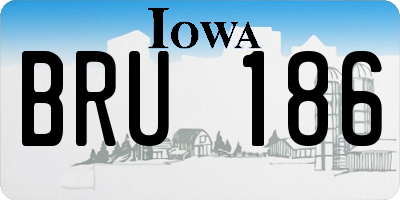 IA license plate BRU186