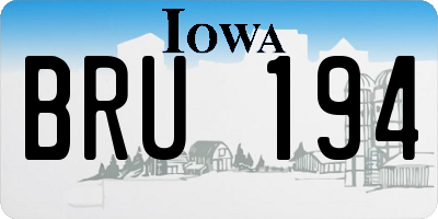 IA license plate BRU194