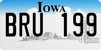 IA license plate BRU199