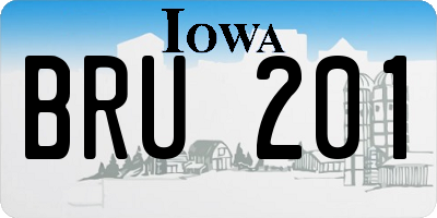 IA license plate BRU201