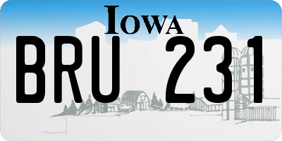 IA license plate BRU231