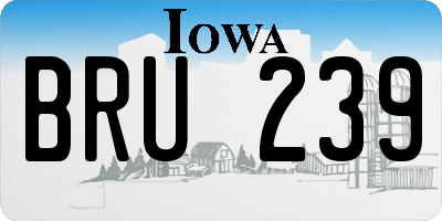 IA license plate BRU239