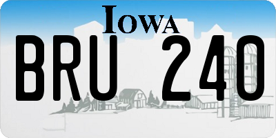 IA license plate BRU240