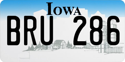 IA license plate BRU286