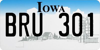 IA license plate BRU301