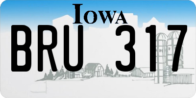 IA license plate BRU317
