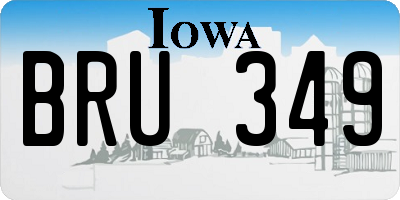 IA license plate BRU349