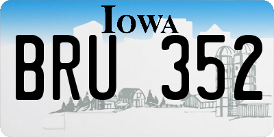 IA license plate BRU352