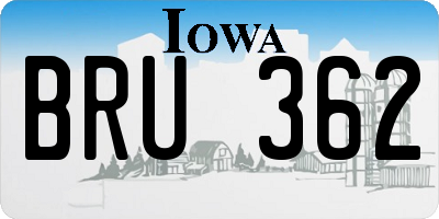 IA license plate BRU362