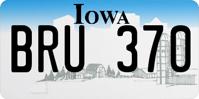IA license plate BRU370