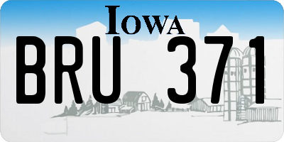 IA license plate BRU371