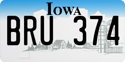IA license plate BRU374