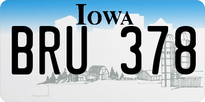 IA license plate BRU378