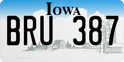 IA license plate BRU387