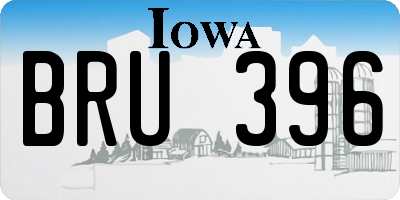 IA license plate BRU396