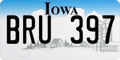 IA license plate BRU397