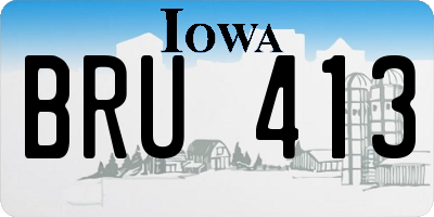 IA license plate BRU413