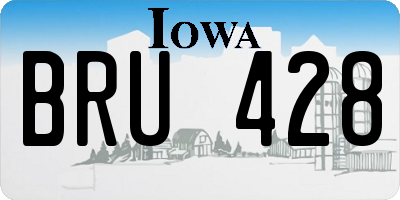 IA license plate BRU428