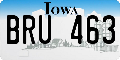 IA license plate BRU463