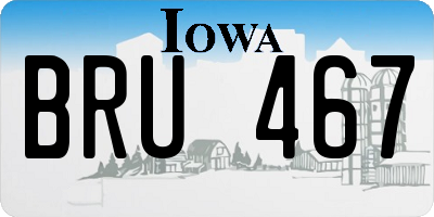 IA license plate BRU467