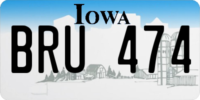 IA license plate BRU474