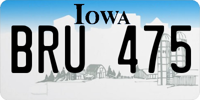 IA license plate BRU475