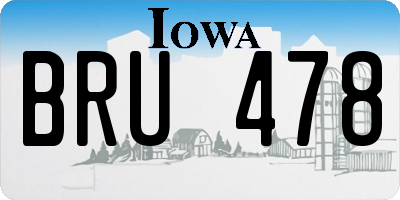IA license plate BRU478