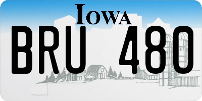 IA license plate BRU480