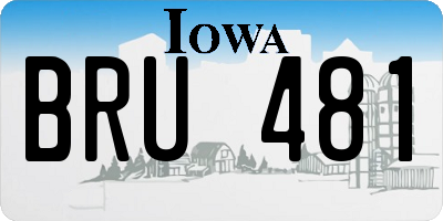 IA license plate BRU481