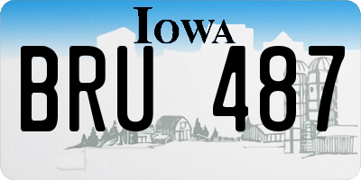 IA license plate BRU487