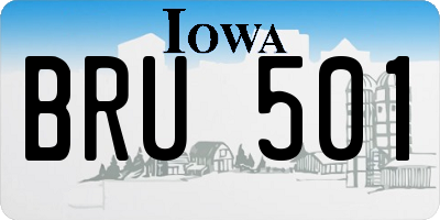 IA license plate BRU501