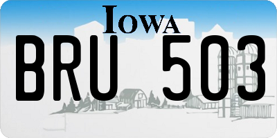 IA license plate BRU503