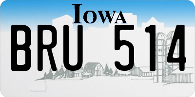 IA license plate BRU514